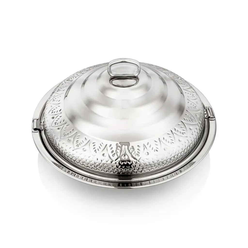 Stainless Steel Hot Pot Silver - 40 cm ,Abraj Collection.1.webp