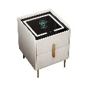 Smart Bedside Table with Light, Phone Charging station Modern Bedroom Furniture Drawers.1.webp