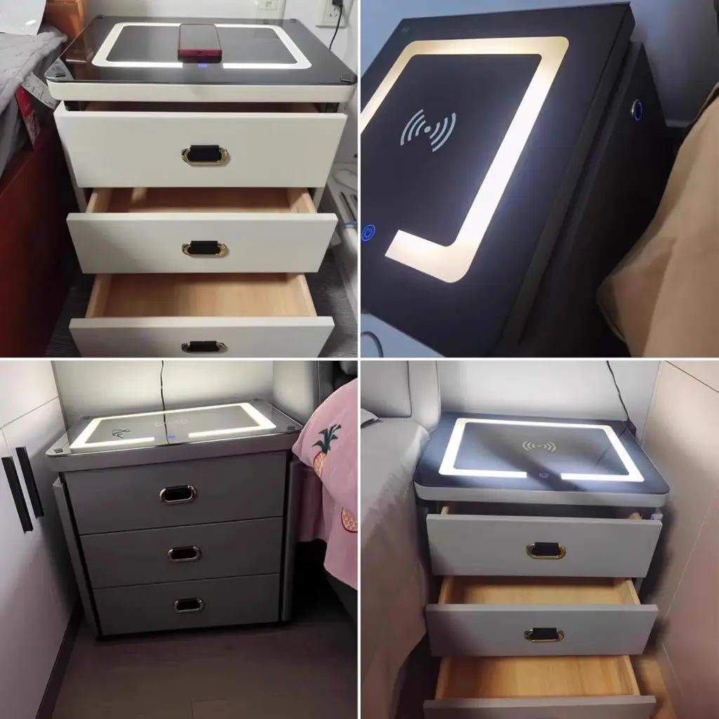 Smart Bedside Table with Light, Phone Charging station, Modern Bedroom Furniture.2.webp