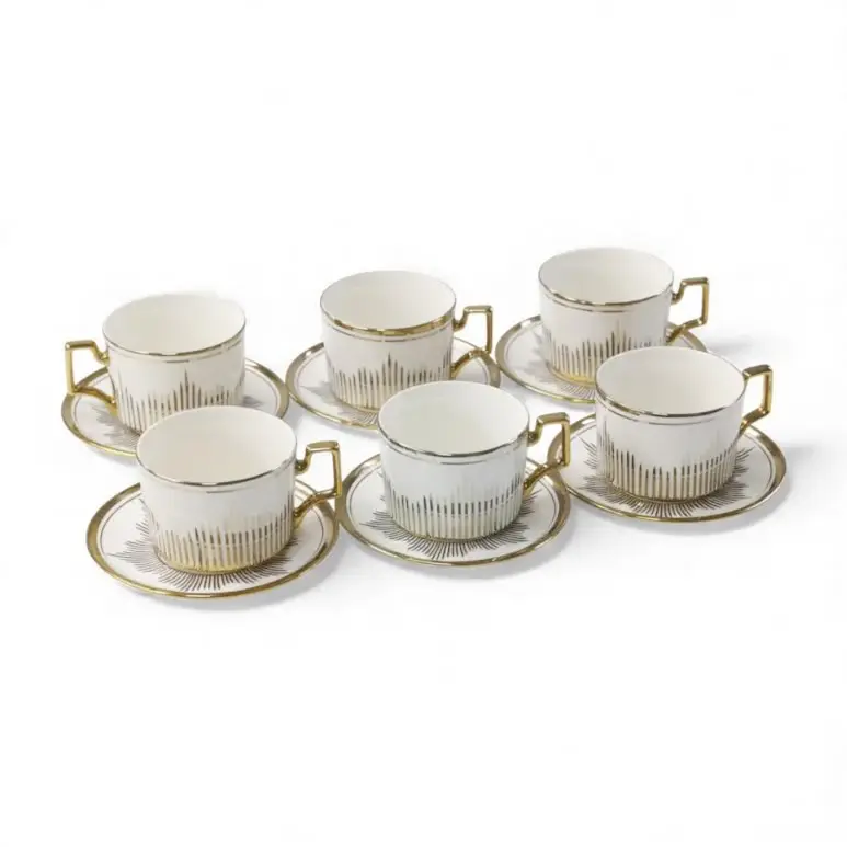12 Piece Cup & Saucer Set White & Gold.1.webp