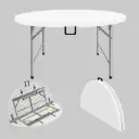 183cm Heavy-Duty Round Folding Table – 400kg Load Capacity & Portable Handle (Bianco)