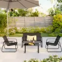 OUT DOOR TABLE AND CHAIR SET TX-F005
GW:25KG
COLOR：Dark Gray (HY26-0098-2-5)