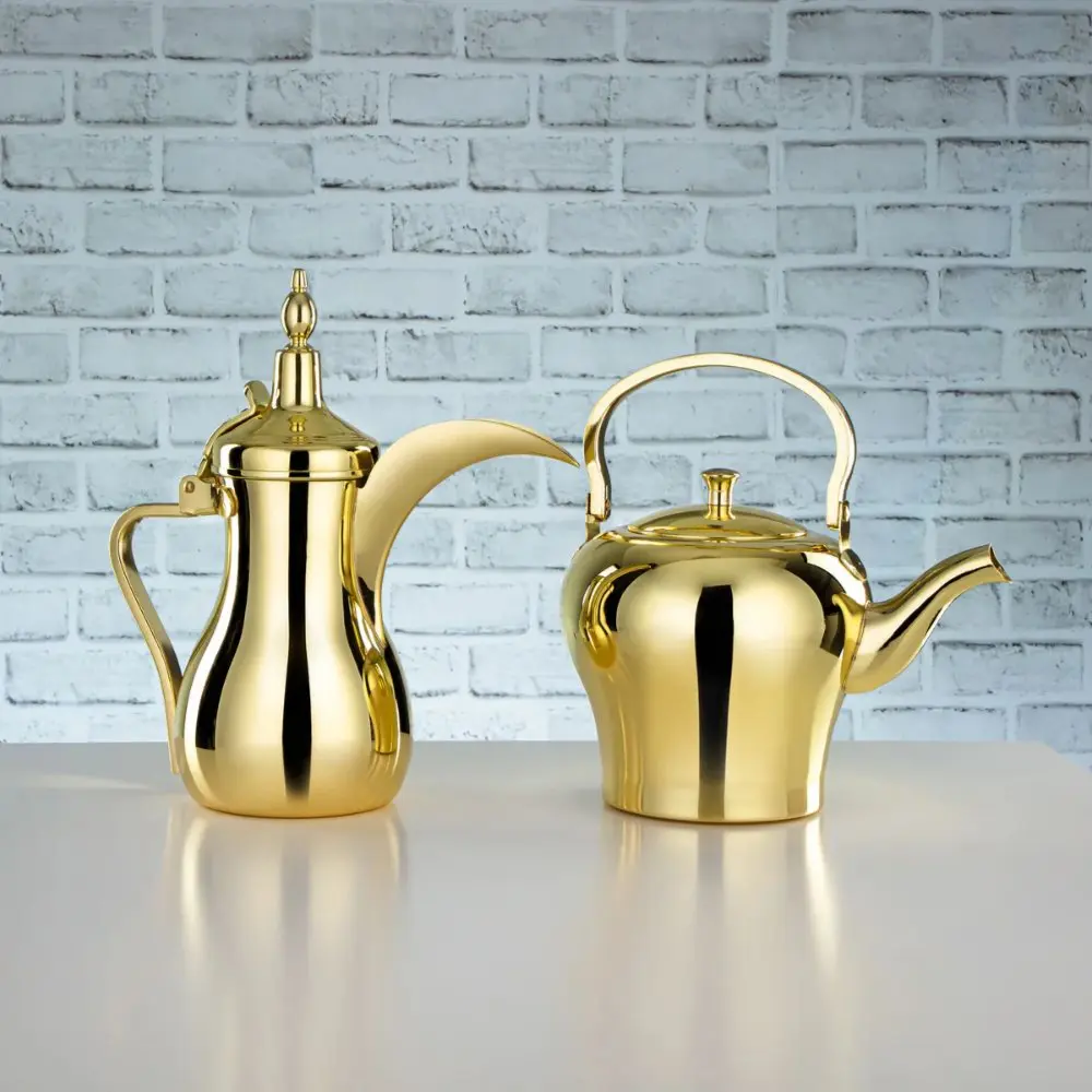 COFFEE POT AND TEA POT SET  48oz Gold.1.webp