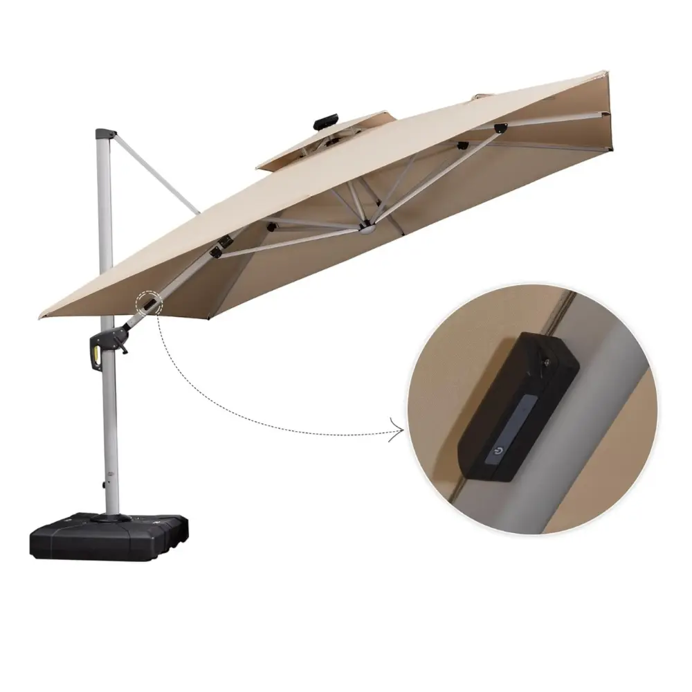 BEACH UMBRELLA WITH LIGHT 3*3MTS