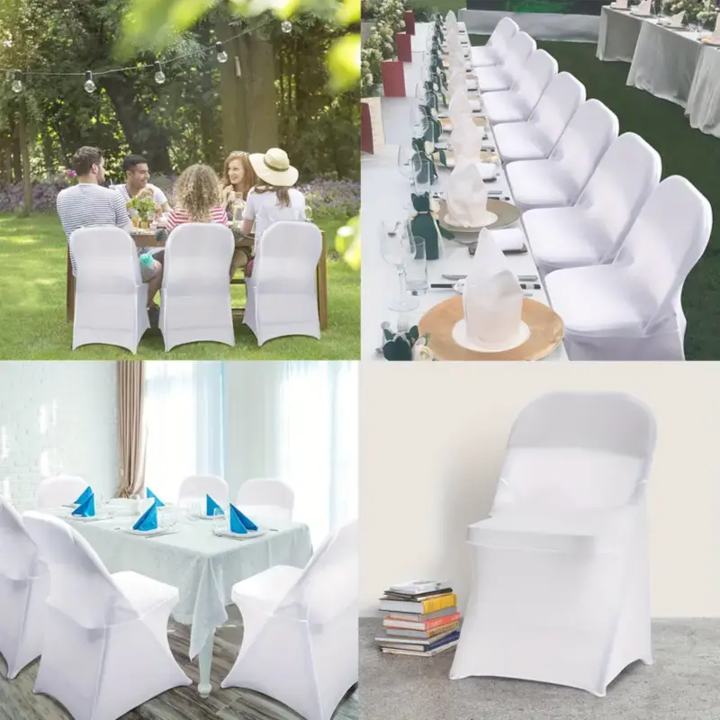 Banquet Chair Stretch Covers- White and beige.2.webp