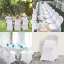 Banquet Chair Stretch Covers- White and beige.2.webp