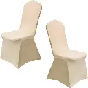 Banquet Chair Stretch Covers- White and beige.1.webp