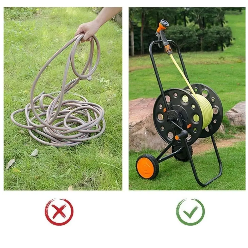 Metal Hose Cart With Wheel Without Hose.2.webp