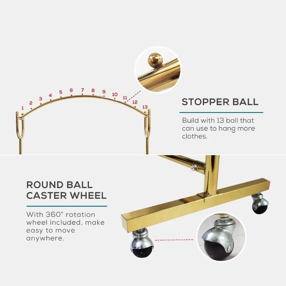 Cloth Hanger Gold Colour Curved Shape.2.webp