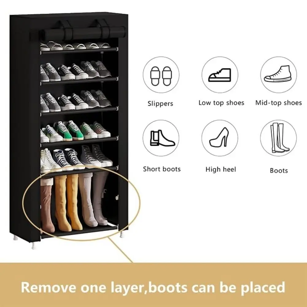 Shoe Rack 7 Layer With Cover 60x30x126Cm.2.webp