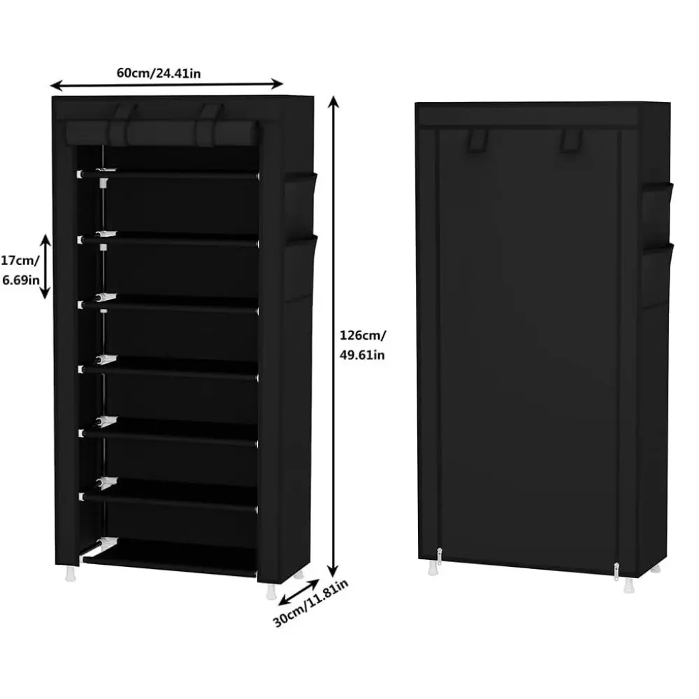 Shoe Rack 7 Layer With Cover 60x30x126Cm.1.webp