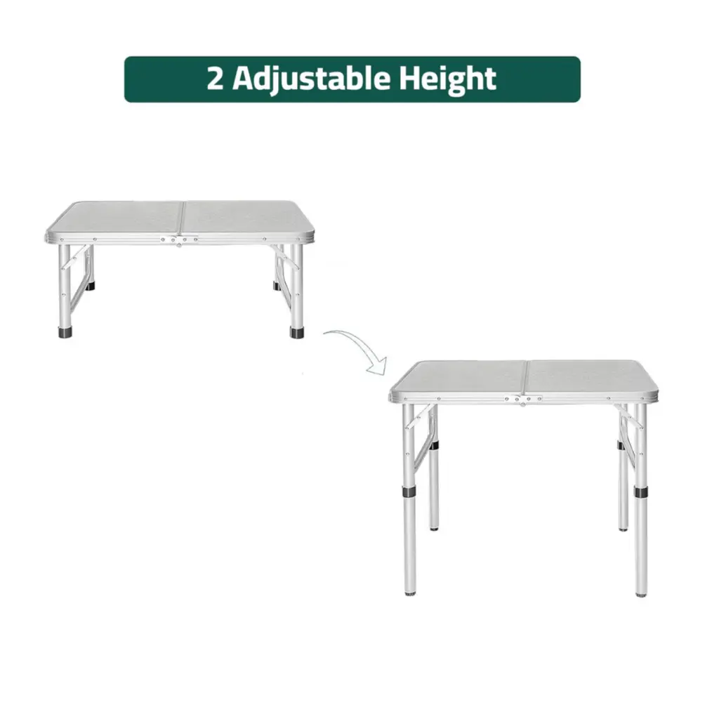 Aluminum Foldable Table – 60 × 40 Cm (Adjustable Height)..webp