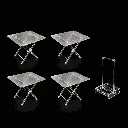 Acrylic 4 Square Classic Design Coffee Tables with Stand Set..webp