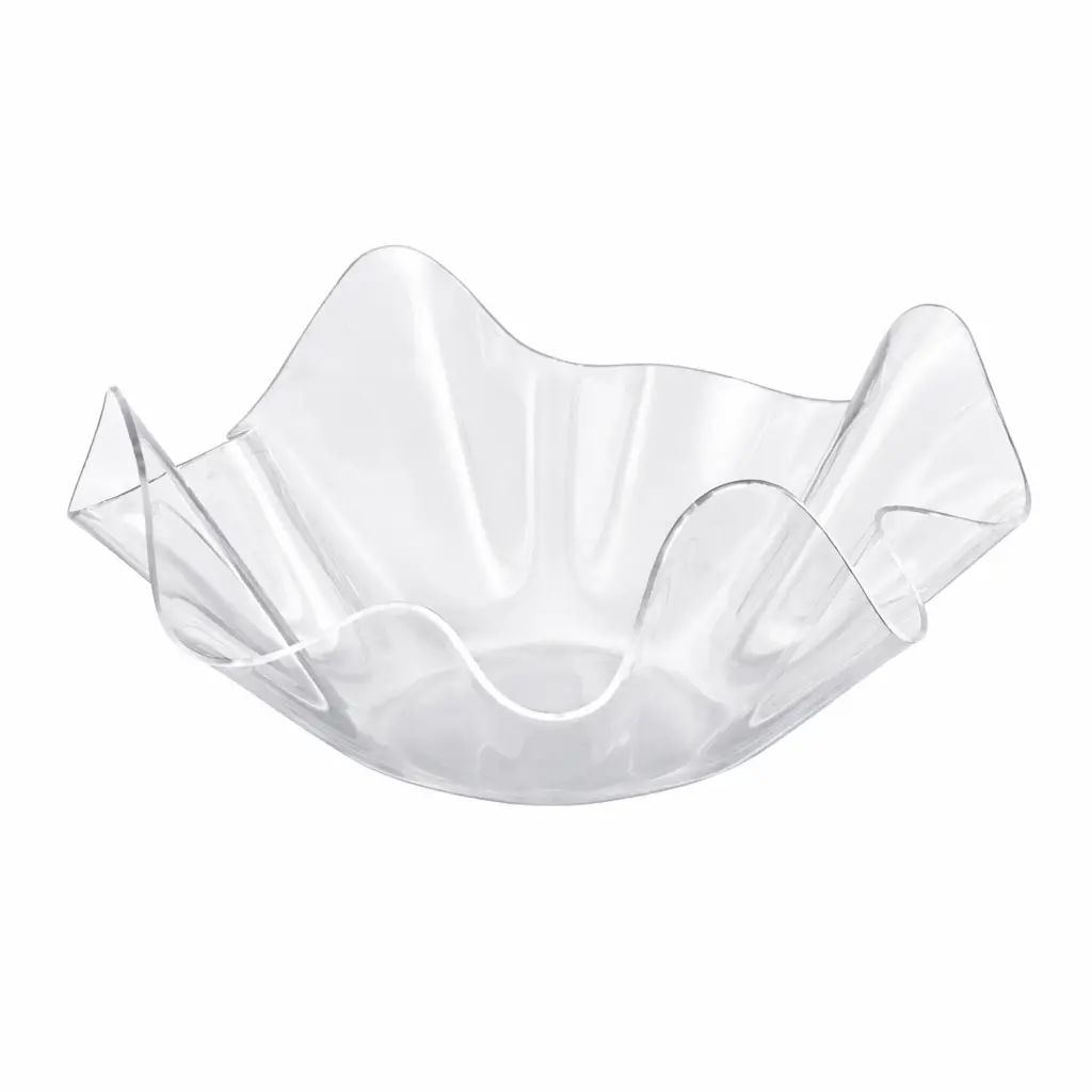 Vague Acrylic Rectangular Fruit Bowl Clear 30cm.1.webp
