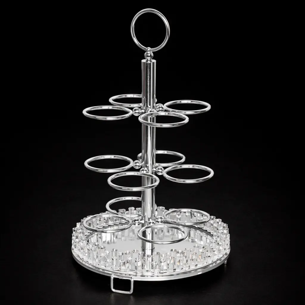 Elegant Multi-Tier cup Stand – Gold & Silver Finish..webp