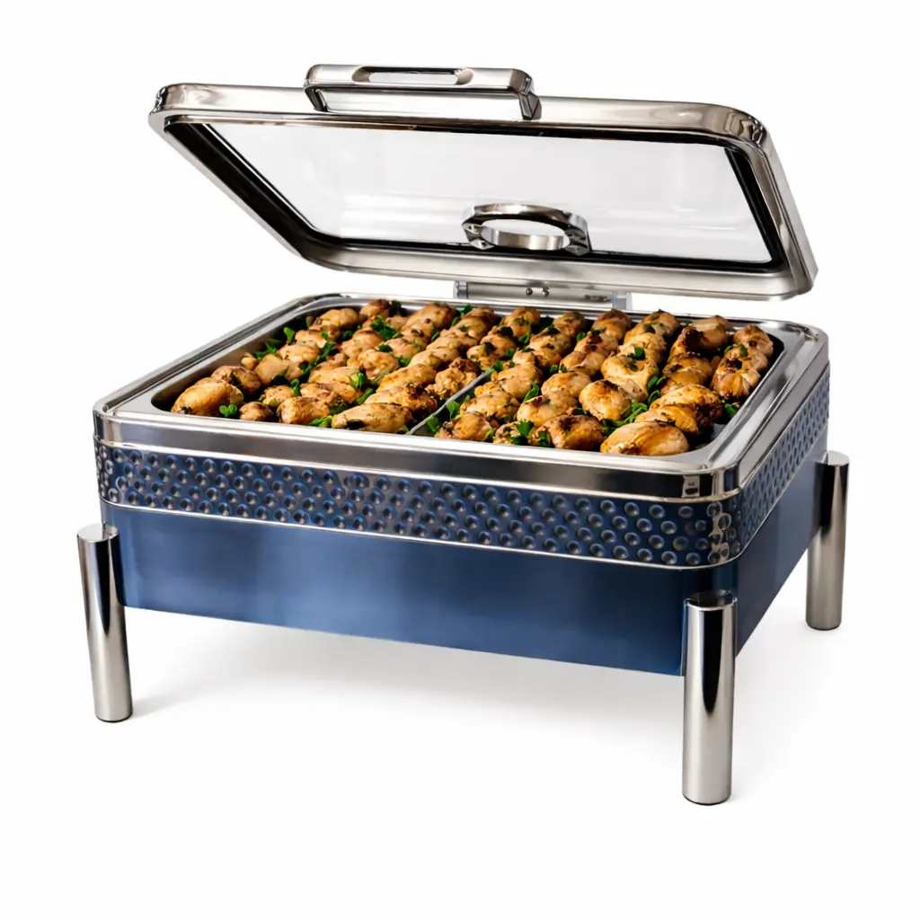 Premium Stainless Steel Chafing Dish with Glass Lid – Buffet Food Warmer.1.webp