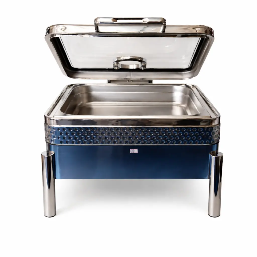 Premium Stainless Steel Chafing Dish with Glass Lid – Buffet Food Warmer..webp