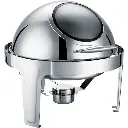 Round Stainless Steel Chafing Dish with Roll-Top Lid..webp