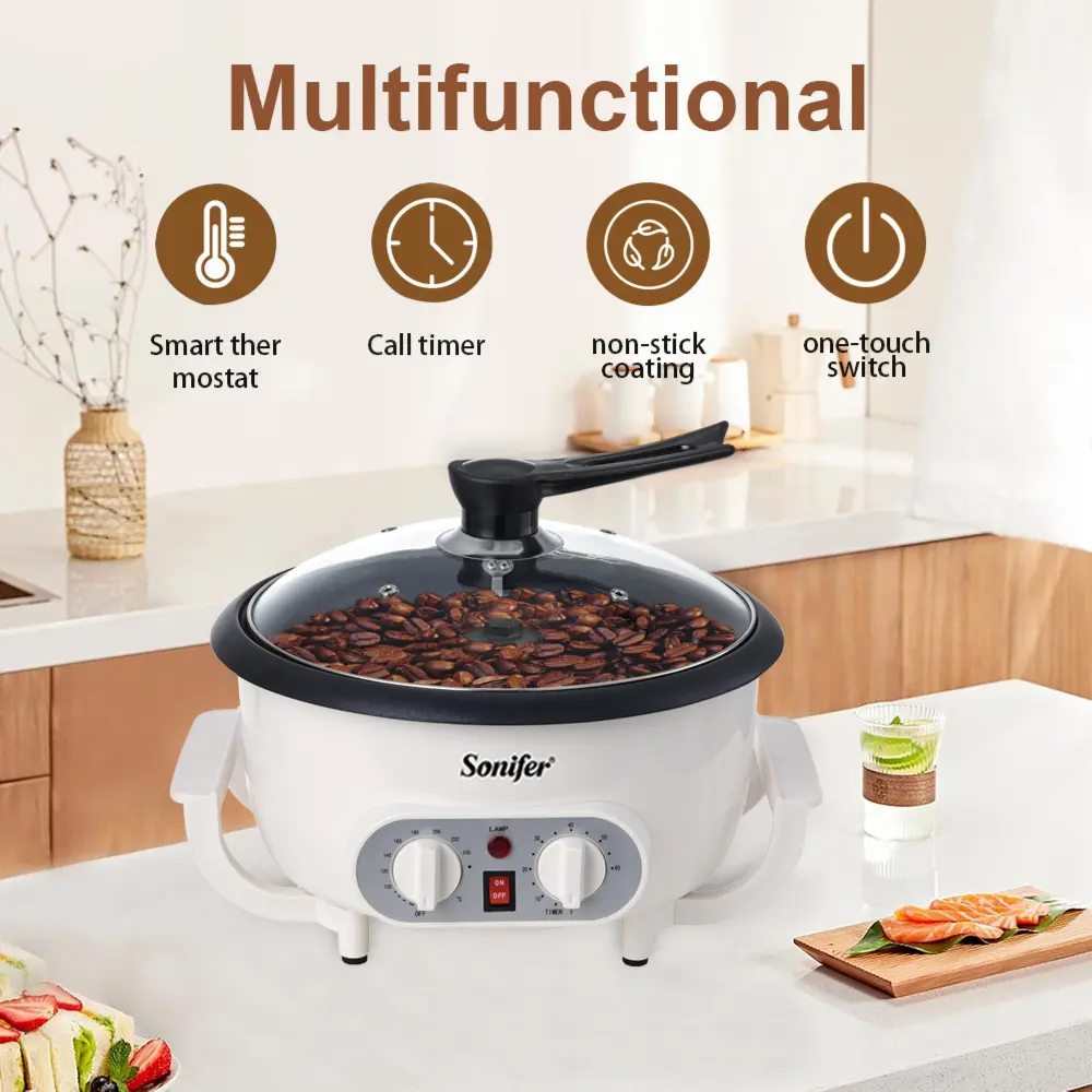 Electric Coffee Bean Roaster 220V Multifunctional Non-stick..webp
