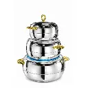 Luxury Silver Hotpot Set – 3 Pieces (1000ml - 2000ml - 3500ml)..webp