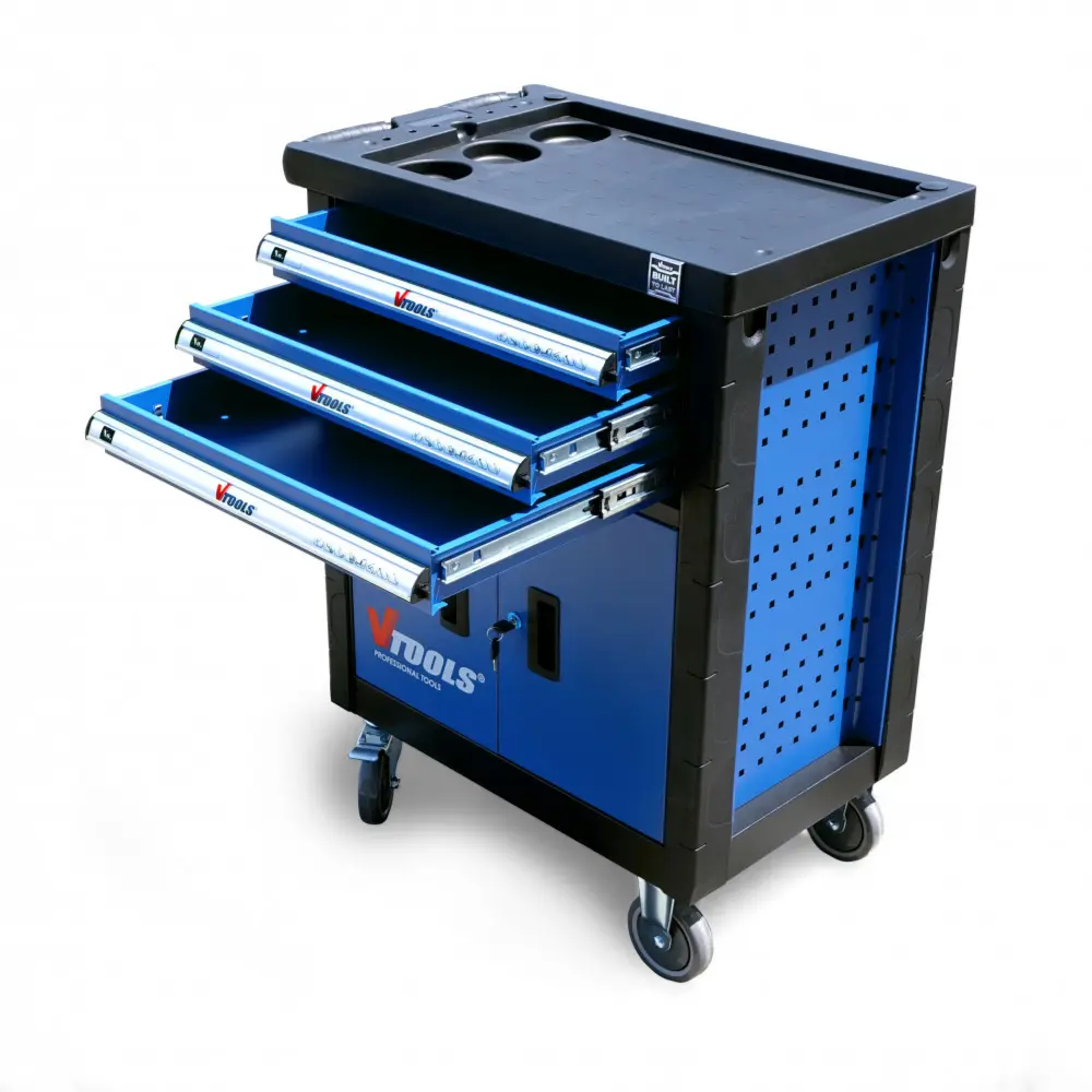 VTOOLS Roller Cabinet with 3-Drawer and ABS Plastic Top.webp