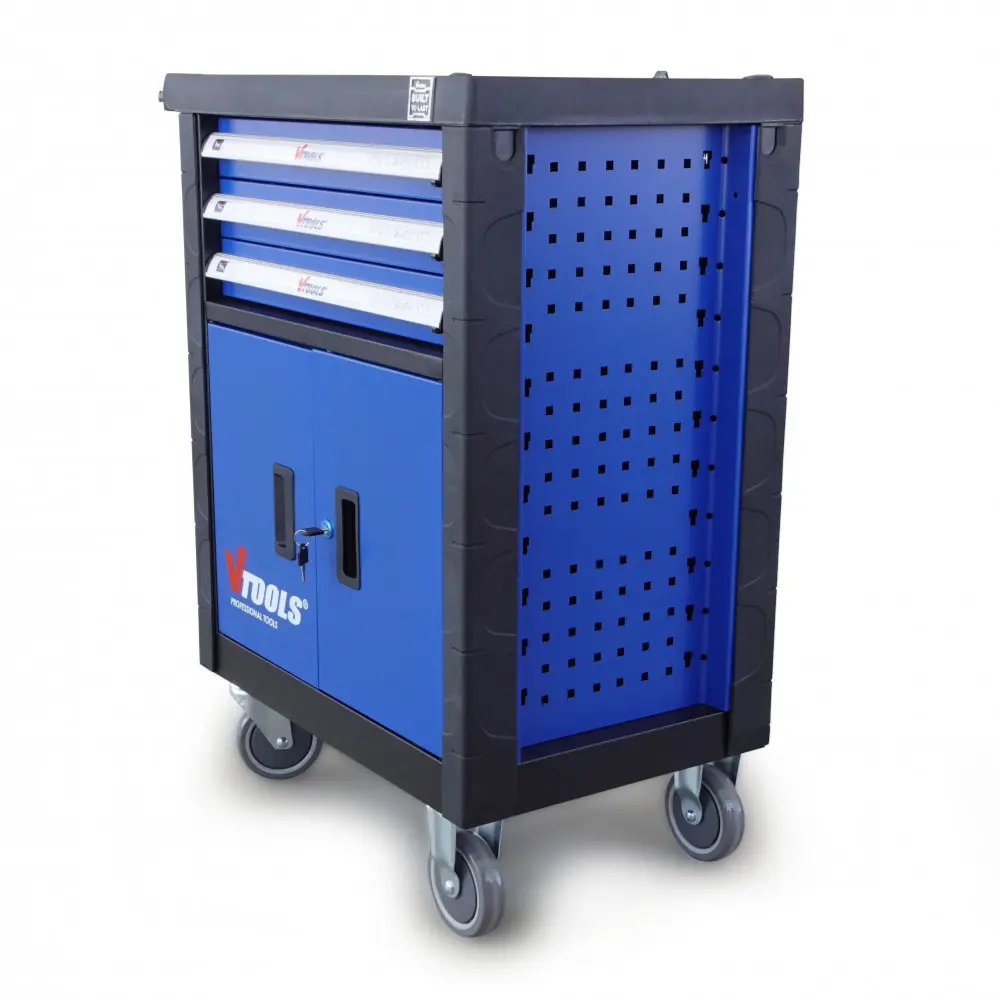 VTOOLS Roller Cabinet with 3-Drawer and ABS Plastic Top..webp
