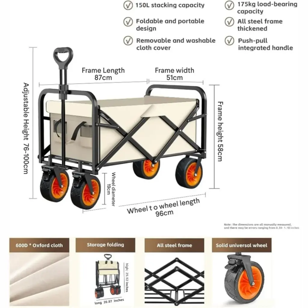 Heavy Duty Folding Utility Wagon Cart – 150L Capacity.webp