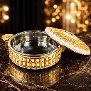 Luxury Gold & White Hotpot – 4.5L Insulated Food Warmer.webp
