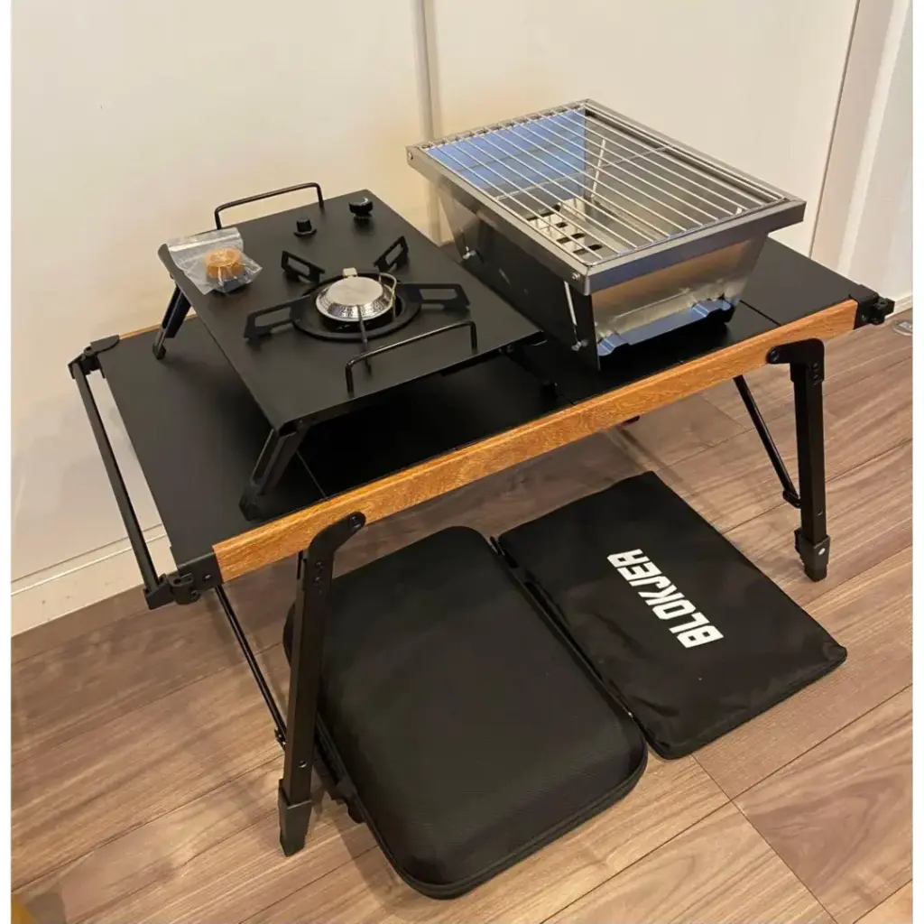 Camping Table – Ultralight Aluminum Cooking Station with Stove Module