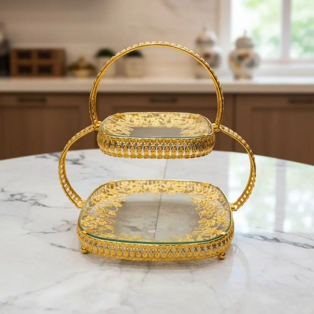 ORNAMENTAL FRUIT PLATE GOLDEN