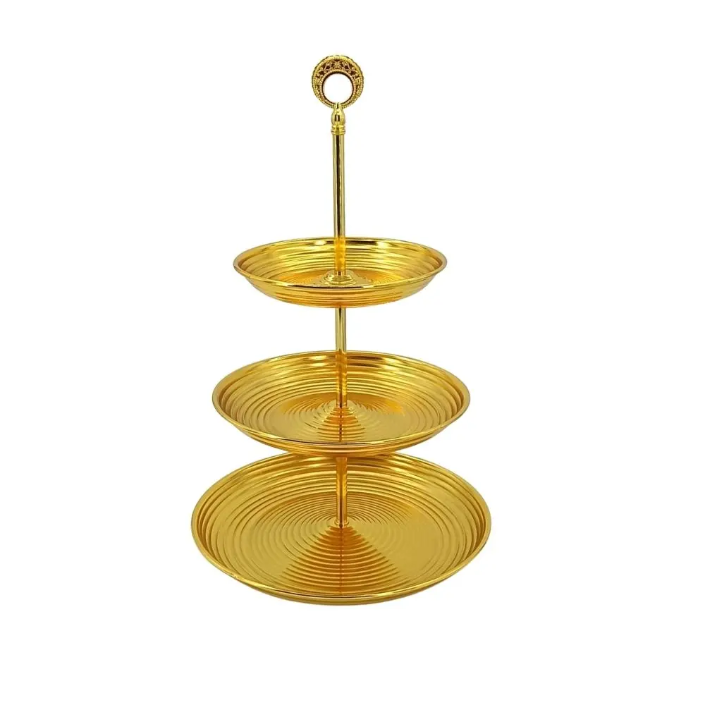 ROUND SERVING GOLDEN 3LAYER PLATER (HY25-0105-19)