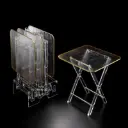 ACRYLIC TABLE 4PCS/SET GOLDEN BORDER
