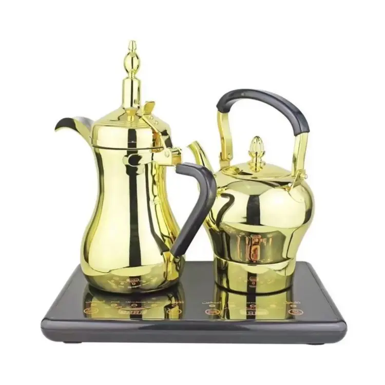 ELECTRICAL COFFER & TEA POT SET-GOLD COLOR