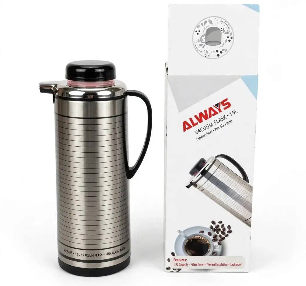 VACUUM FLASK 1.9L PINK GLASS