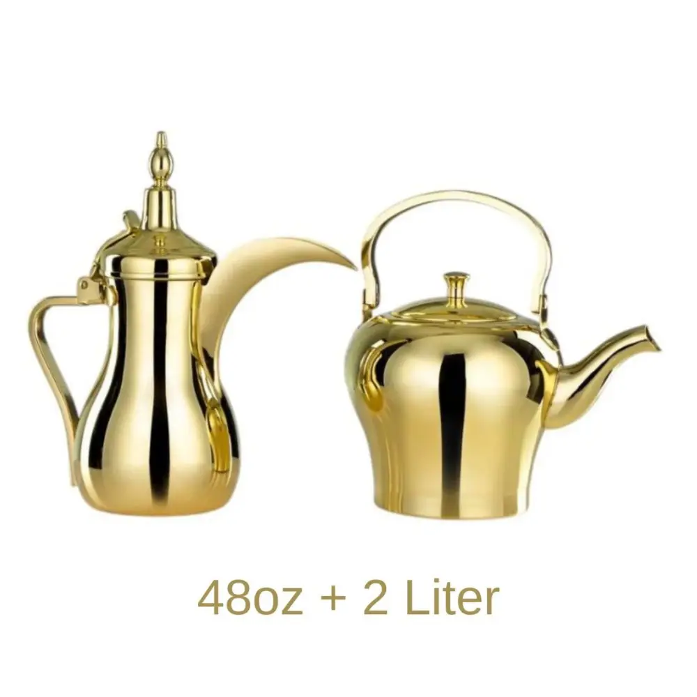 Elite Gold 48oz Coffee & Tea Pot Set – High-Grade Stainless Steel Luxury Serveware