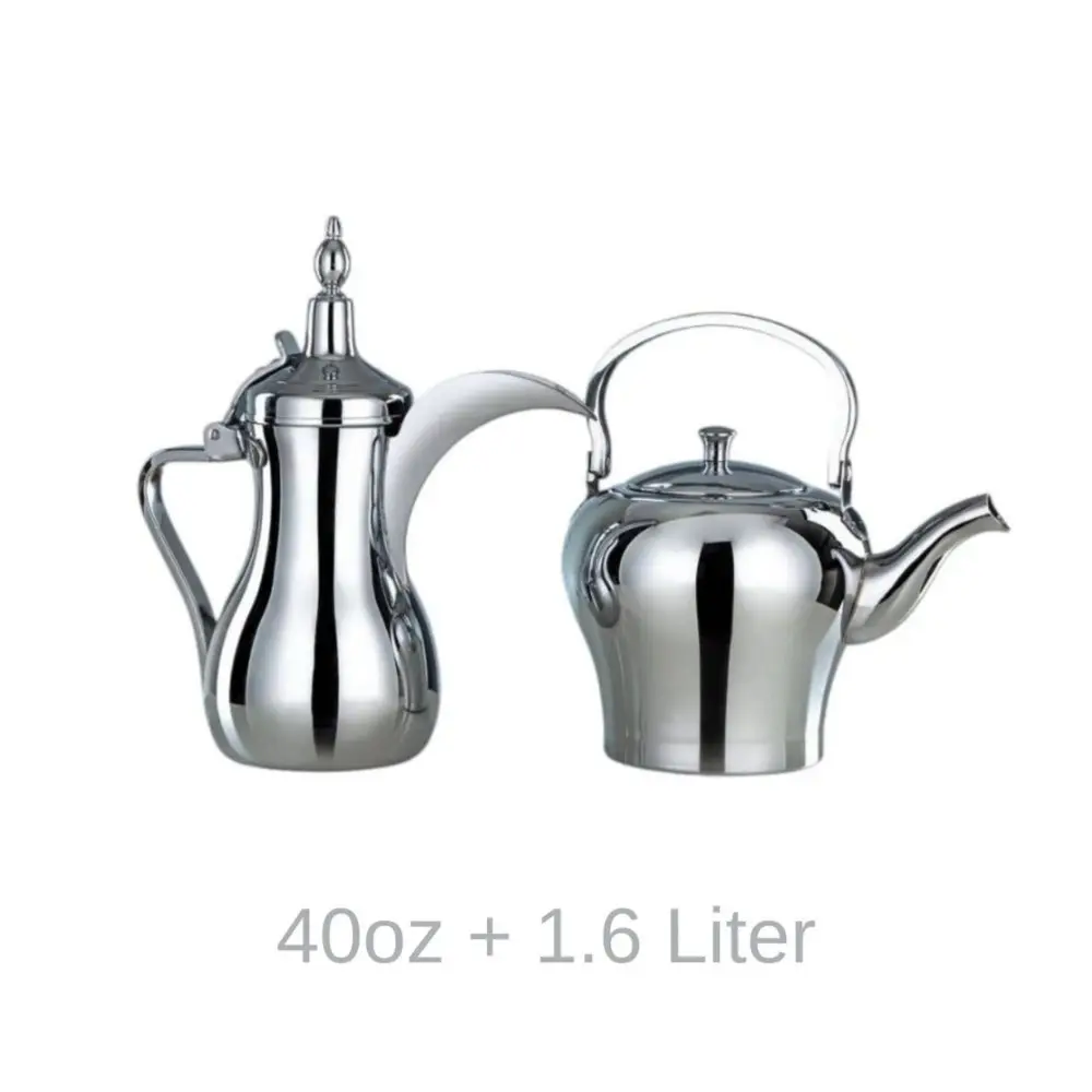 Silver Coffee & Tea Pot Set – 1.6L + 40oz Premium Stainless Steel Set