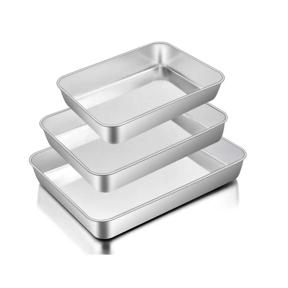 ALUMINUM BAKING TRAY 3PCS/SET SQUARE