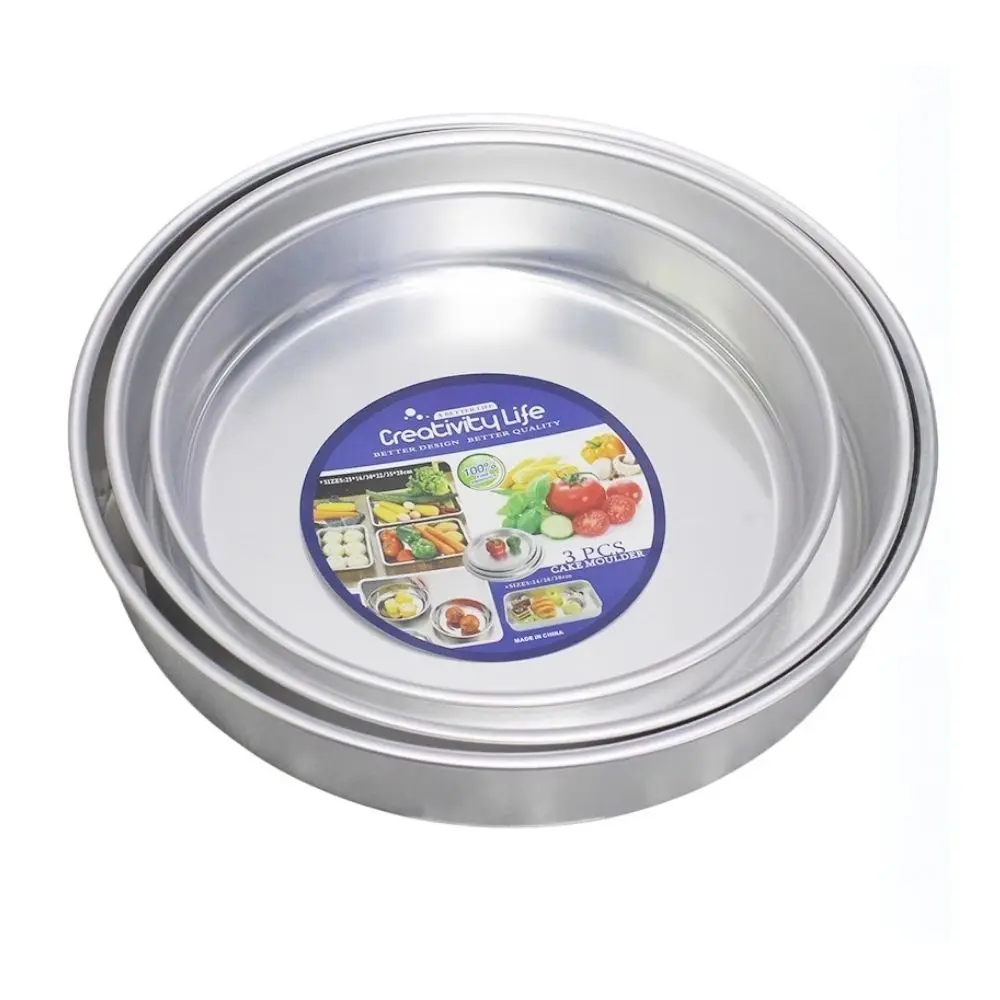 ALUMINUM BAKING TRAY 3PCS SET ROUND