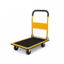 4 WHEEL TROLLEY FULL STEEL YELLOW HD 150KG