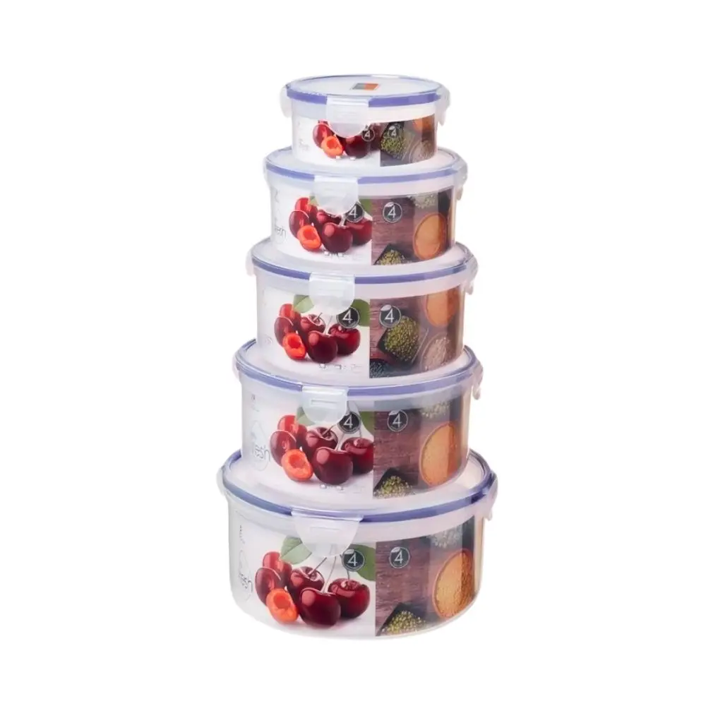 PLASTIC BOX ROUND 5 PCSSET WITH LID 5