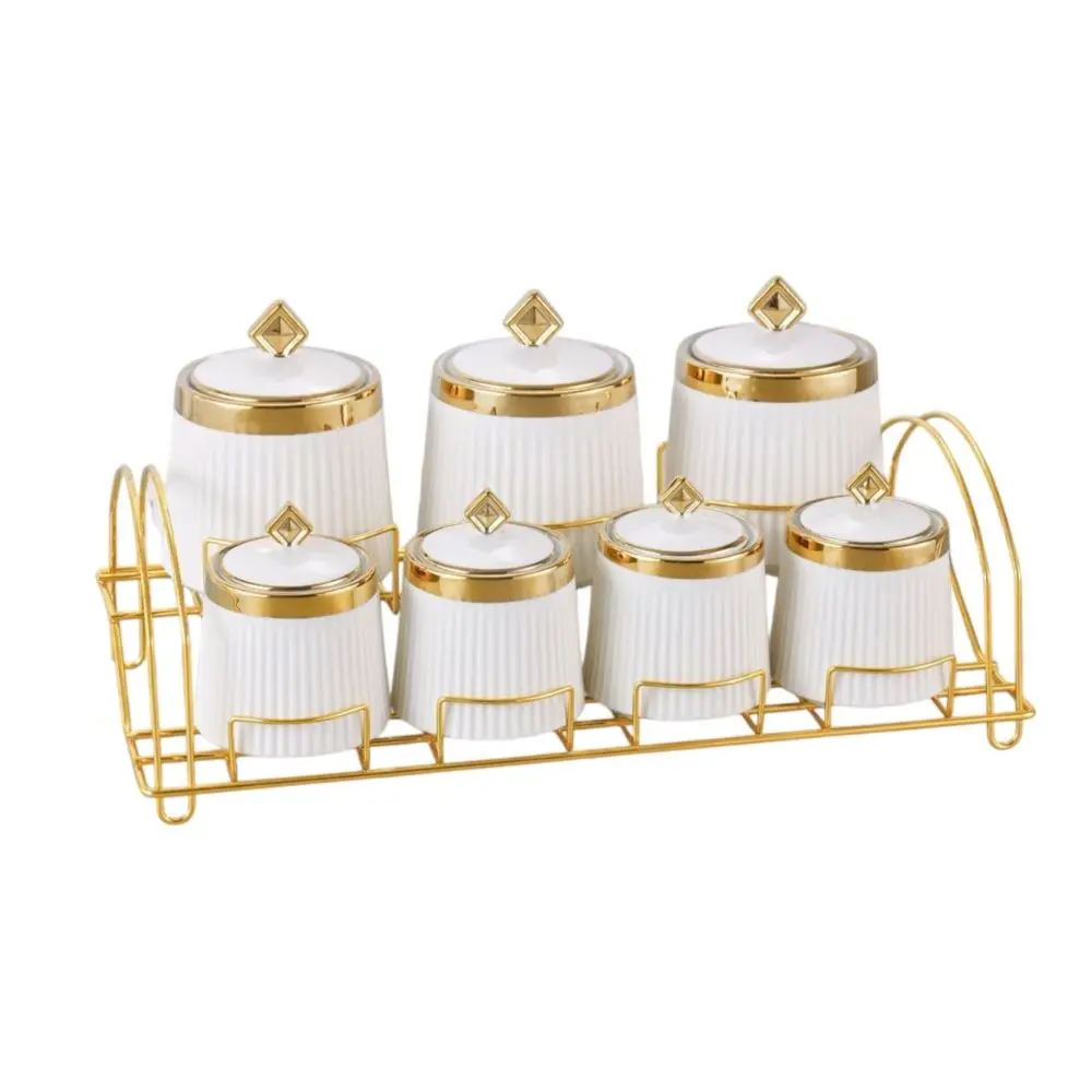 SEASONING JAR 7CANISTERS WITH METAL STAND