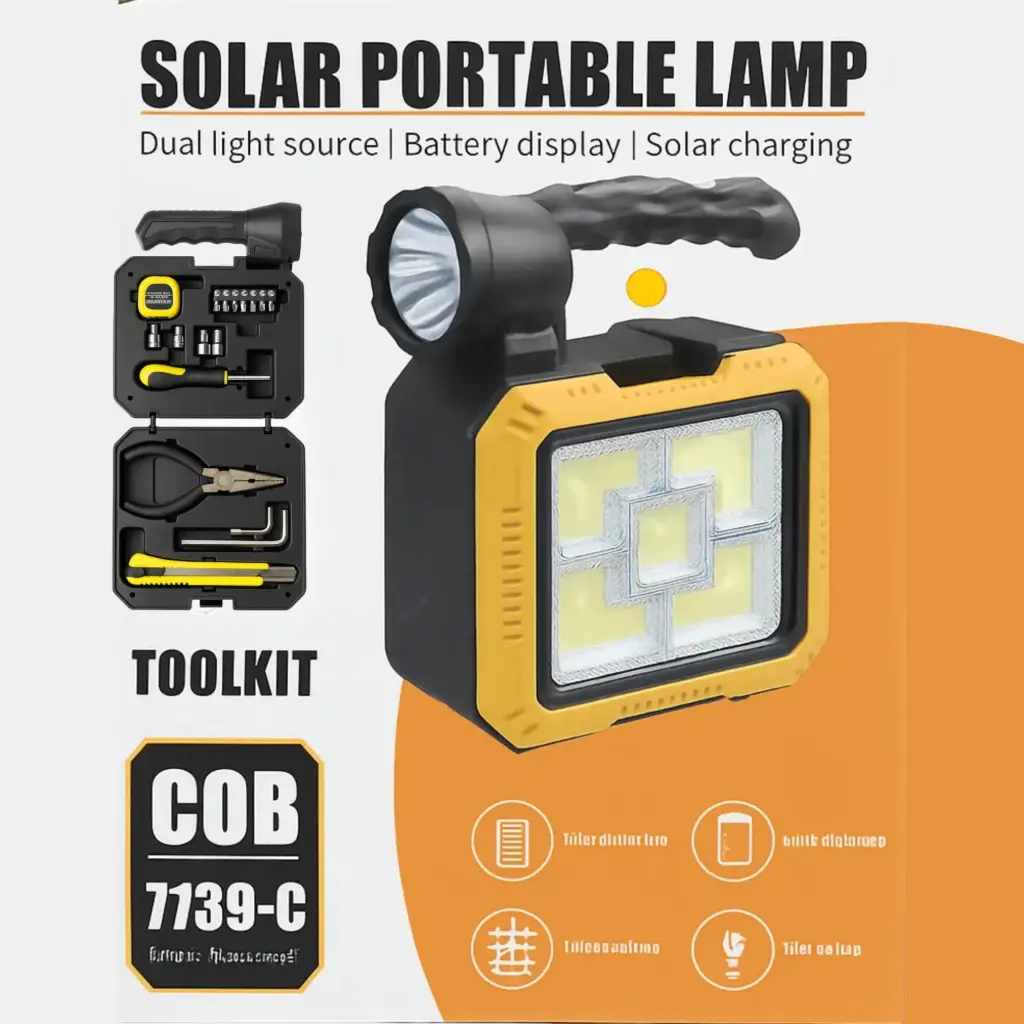 SOLAR PORTABLE LAMP WITH TOOLS 7739L