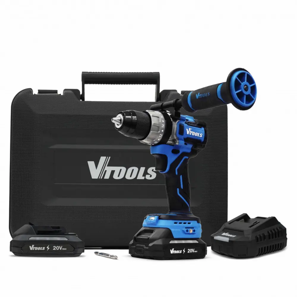 20V BRUSHLESS IMPACT DRILL WITH 2X20 AH BATTERY AND CHARGER95 NM VP11062A 20
