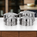 Diamond Collection 4-Piece Insulated Hot Pot Set – Silver (3L, 4L, 6L, 9L)