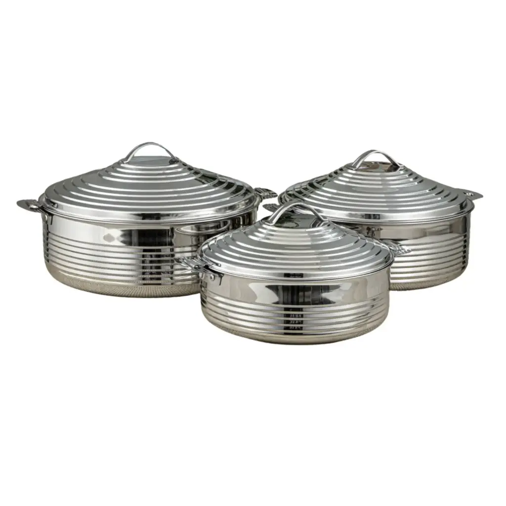 Big Royal Collection 3-Piece High-Capacity Stainless Steel Hot Pot Set (H23P4)