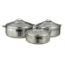 Big Royal Collection 3-Piece High-Capacity Stainless Steel Hot Pot Set (H23P4)