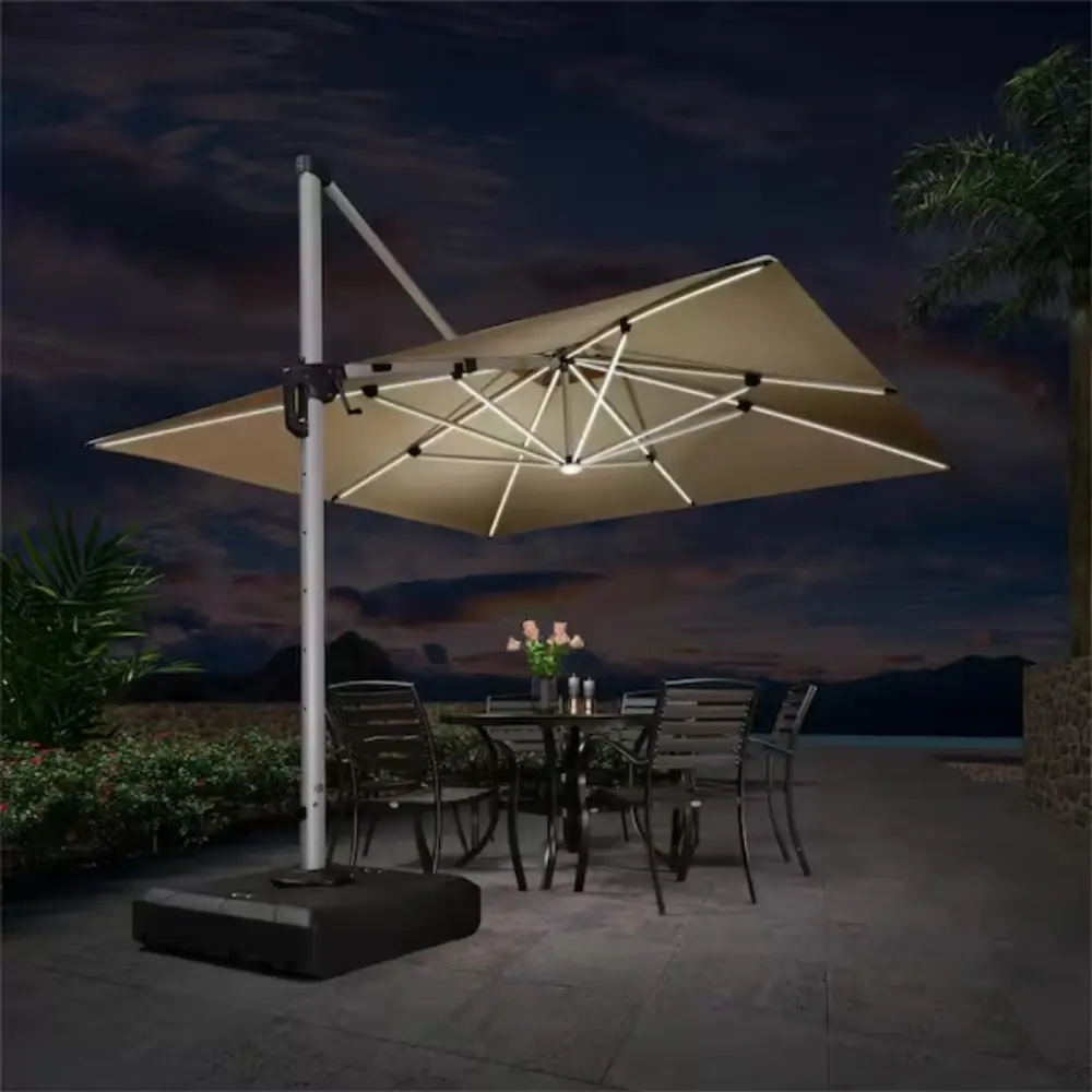 BEACH UMBRELLA WITH LIGHT 3*3MTS