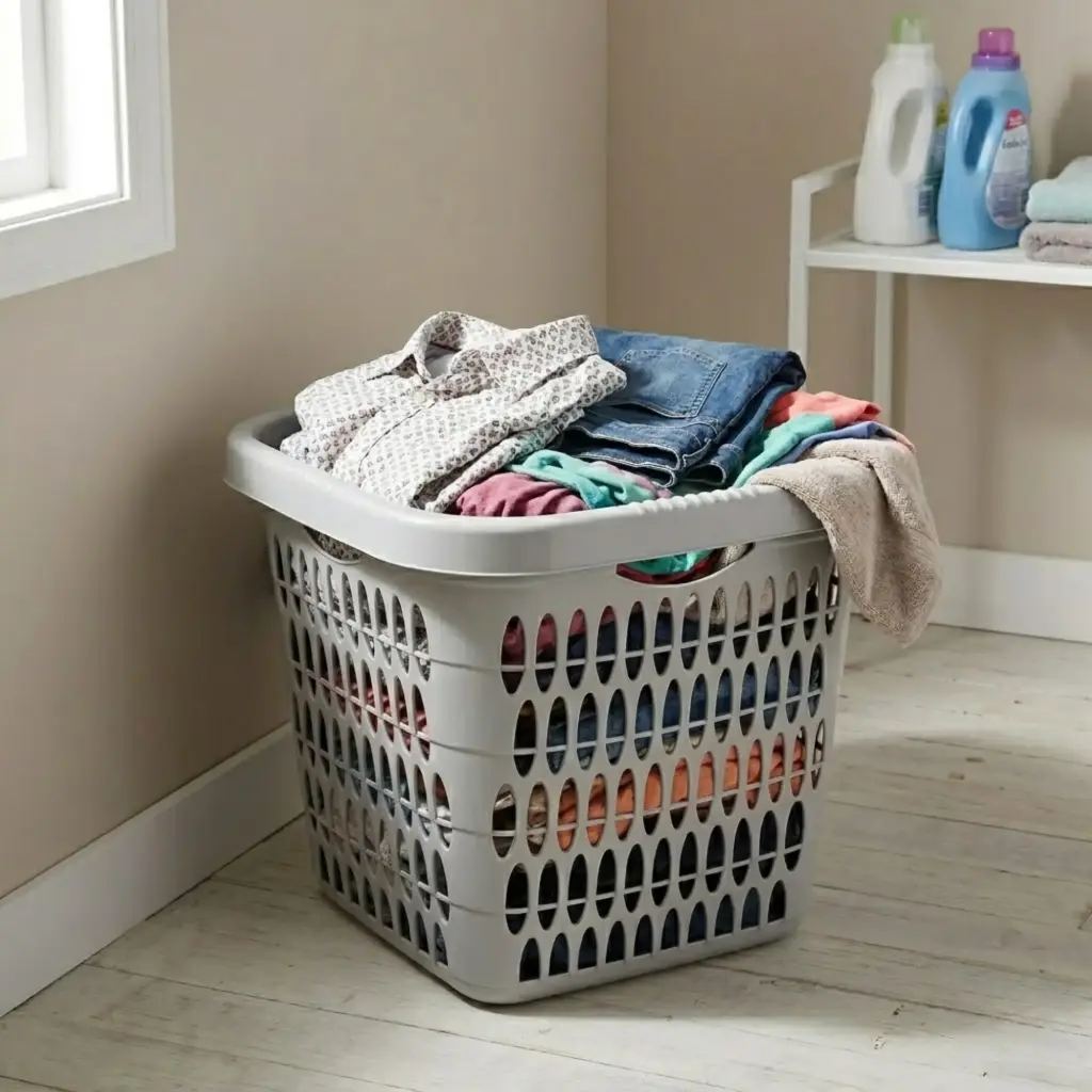 LAUNDRY BASKET 42*43CM GREY SMALL
