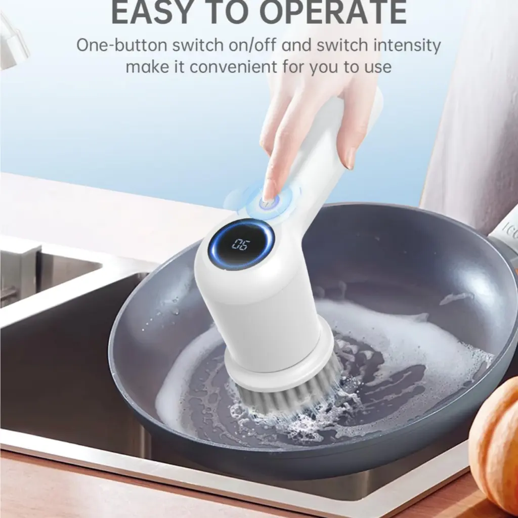 Rechargeable Electric Cleaning Brush with LED Display
