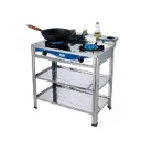 STAND GAS STOVE 2 BURNERS S/STEEL